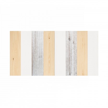 Cabecero de madera combinado blanco y natural