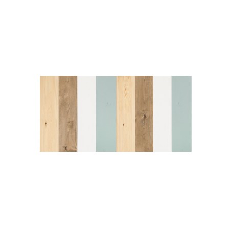 Cabecero de madera combinado verde azulado