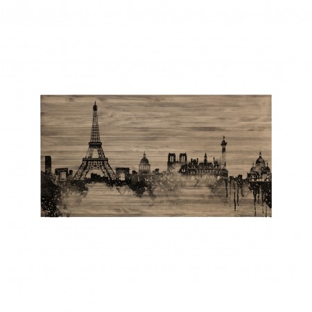 Cabecero roble oscuro Paris Skyline