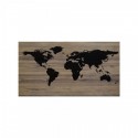 Cabecero roble oscuro 'World Map negro'