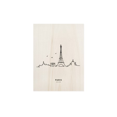 Cuadro de madera Paris Skyline