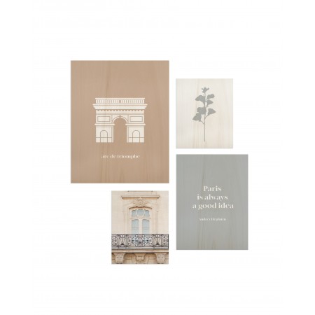 Pack de 4 cuadros Paris good idea