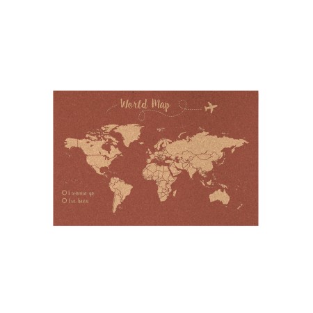 Corcho mapa del mundo fondo terracota