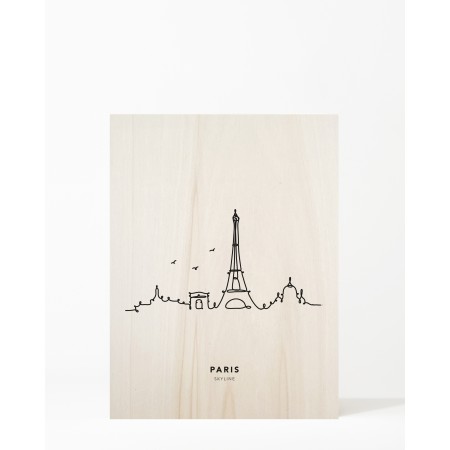Cuadro de madera Paris Skyline