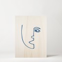 Cuadro de madera Blue Face