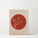 Cuadro de madera Flower Terracota II