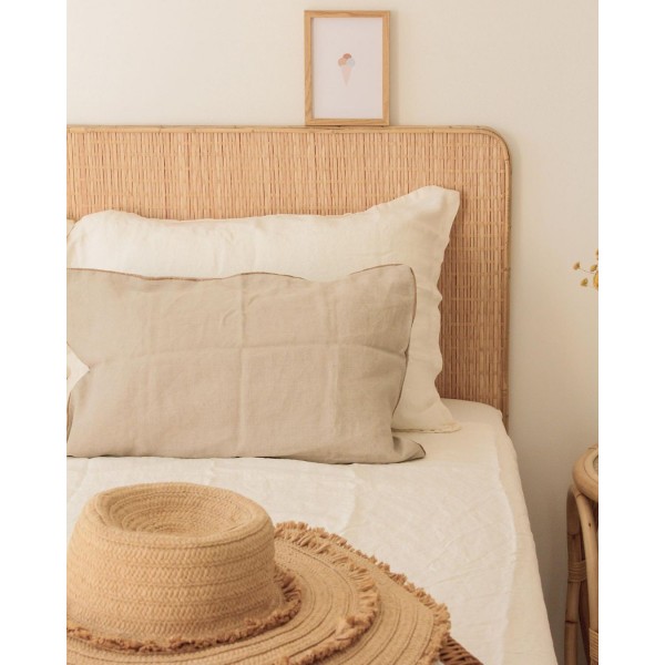 Cabeceros de cama tapizados, de madera y ratán
