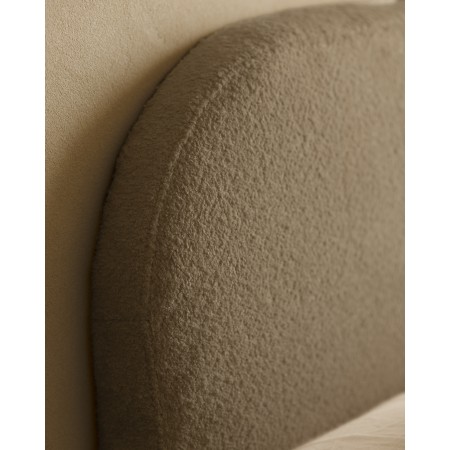 Cabecero tapizado desenfundable de bouclé marrón de varias medidas