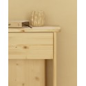 Mesita de noche de madera maciza en tono natural de 50x42cm