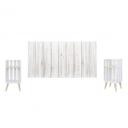 Pack vintage blanco con mesitas blancas